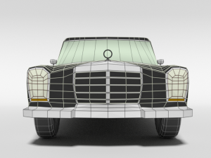 low poly cartoon retro limousine Modelo 3D