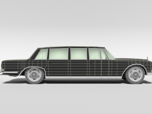 low poly cartoon retro limousine Modelo 3D