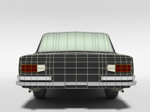 low poly cartoon retro limousine Modelo 3D
