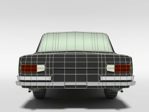 low poly cartoon retro limousine 3D Model