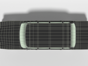 low poly cartoon retro limousine Modelo 3D