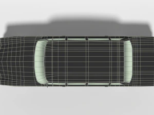 low poly cartoon retro limousine 3D Model