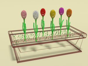 low poly cartoon tulips flowers 3D Model