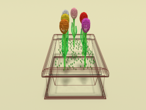 low poly cartoon tulips flowers 3D Model