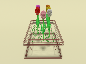 low poly cartoon tulips flowers 3D Model
