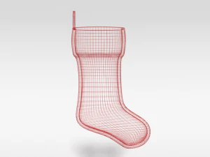 cartoon christmas stocking 3D Model