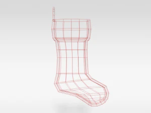 cartoon christmas stocking 3D Model