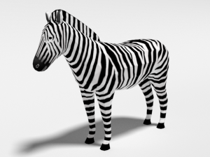 low poly cartoon zebra 3D Model