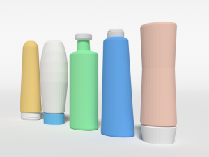 low poly shampoo and shower gel bottles Modèle 3D