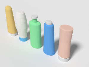 low poly shampoo and shower gel bottles Modèle 3D