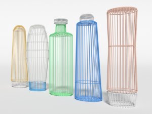 low poly shampoo and shower gel bottles Modèle 3D