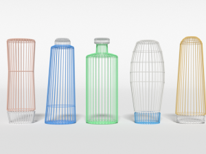 low poly shampoo and shower gel bottles Modèle 3D