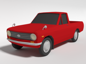 low poly cartoon datsun 1000 pickup b20 3D Model