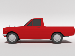 low poly cartoon datsun 1000 pickup b20 3D Model