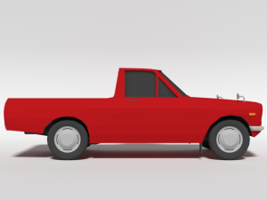 low poly cartoon datsun 1000 pickup b20 3D Model