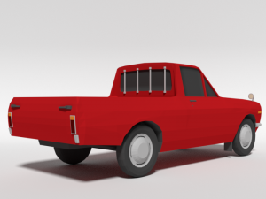 low poly cartoon datsun 1000 pickup b20 3D Model