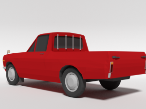 low poly cartoon datsun 1000 pickup b20 3D Model