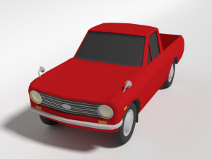 low poly cartoon datsun 1000 pickup b20 3D Model