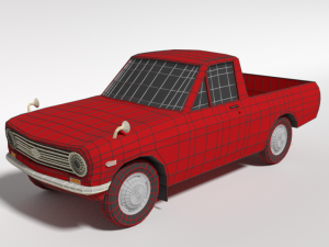 low poly cartoon datsun 1000 pickup b20 3D Model