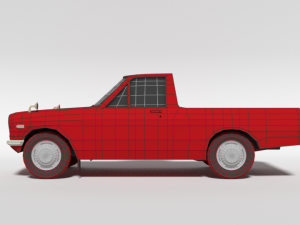 low poly cartoon datsun 1000 pickup b20 3D Model