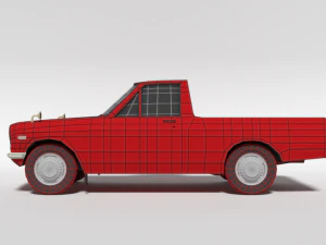 low poly cartoon datsun 1000 pickup b20 3D Model