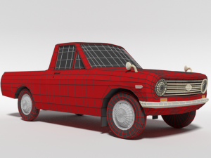 low poly cartoon datsun 1000 pickup b20 3D Model