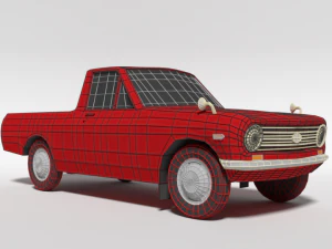 low poly cartoon datsun 1000 pickup b20 3D Model