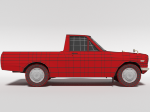 low poly cartoon datsun 1000 pickup b20 3D Model
