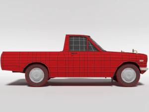 low poly cartoon datsun 1000 pickup b20 3D Model
