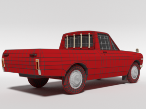 low poly cartoon datsun 1000 pickup b20 3D Model