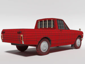 low poly cartoon datsun 1000 pickup b20 3D Model