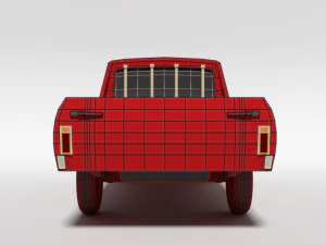 low poly cartoon datsun 1000 pickup b20 3D Model