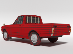 low poly cartoon datsun 1000 pickup b20 3D Model