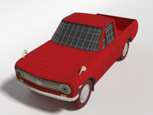 low poly cartoon datsun 1000 pickup b20 3D Model