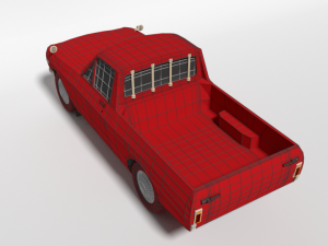 low poly cartoon datsun 1000 pickup b20 3D Model