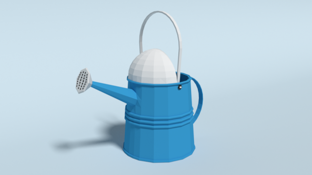 low poly cartoon watering can 3D Model .c4d .max .obj .3ds .fbx .stl .blend 