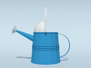 low poly cartoon watering can 3D Model