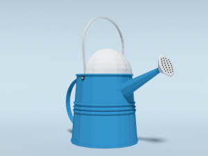 low poly cartoon watering can 3D Model