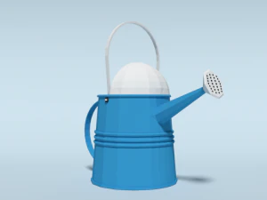low poly cartoon watering can 3D Model