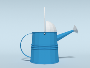 low poly cartoon watering can 3D Model