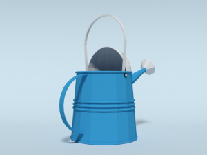 low poly cartoon watering can 3D Model