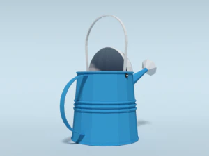 low poly cartoon watering can 3D Model