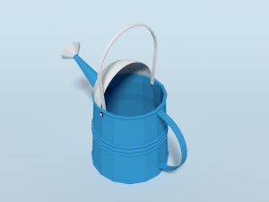 low poly cartoon watering can 3D Model