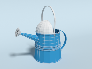 low poly cartoon watering can 3D Model