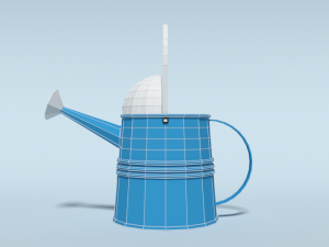 low poly cartoon watering can 3D Model