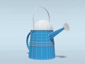 low poly cartoon watering can 3D Model