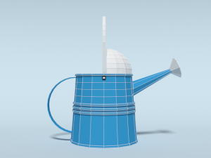low poly cartoon watering can 3D Model