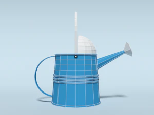 low poly cartoon watering can 3D Model