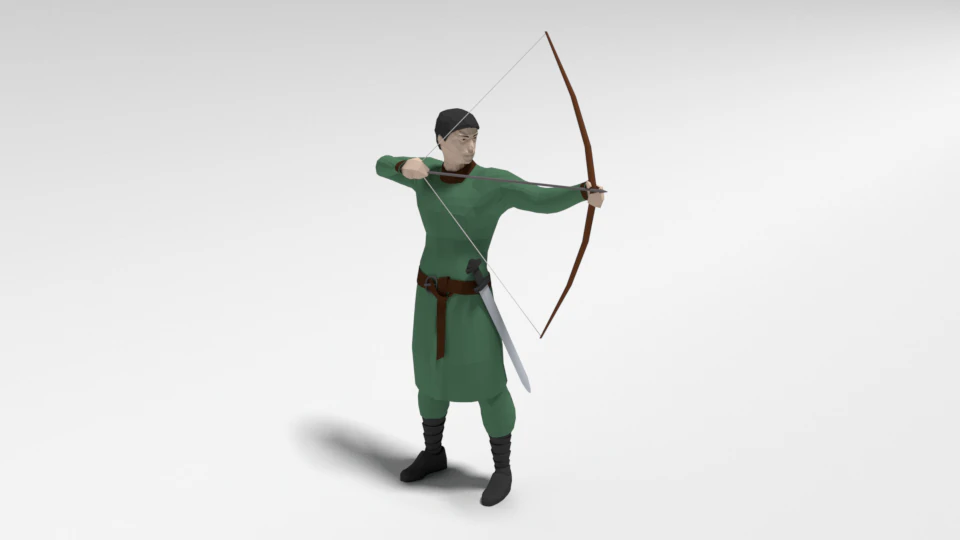 low poly archer 3D Model .c4d .max .obj .3ds .fbx .stl .blend