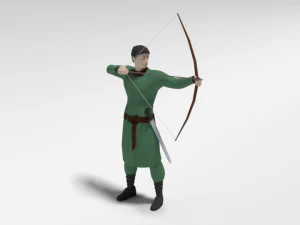низкополигональная лучник 3D Модель